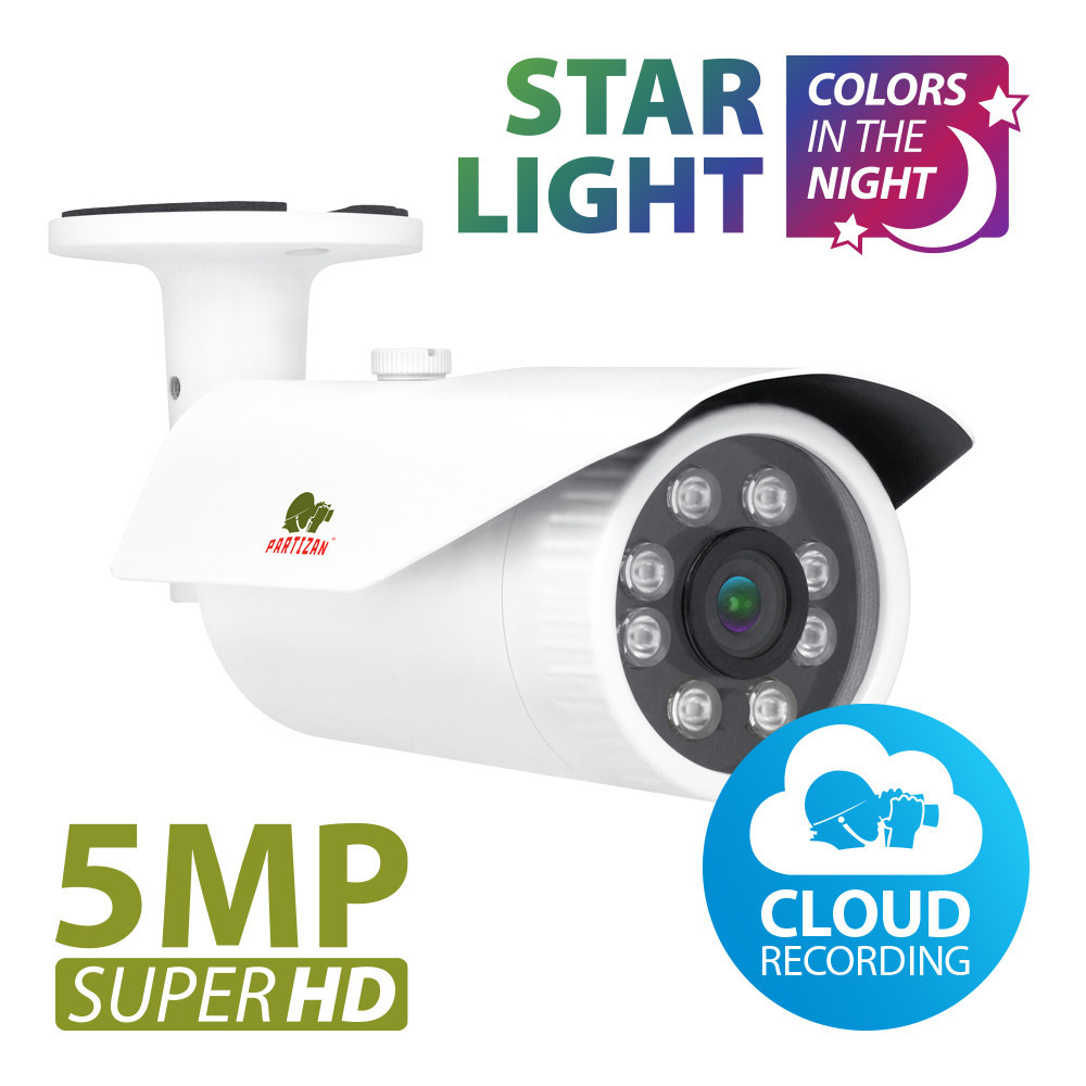 Partizan 5.0MP IP Varifocal camera IPO-VF5MP Starlight 1.1 Cloud