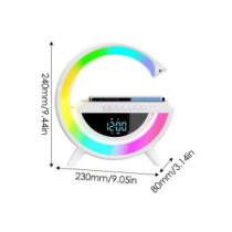 Thunder CSL-06W Okos hangulatfény, óra + Vezeték nélküli töltő + FM + BLUETOOTH (Fehér)