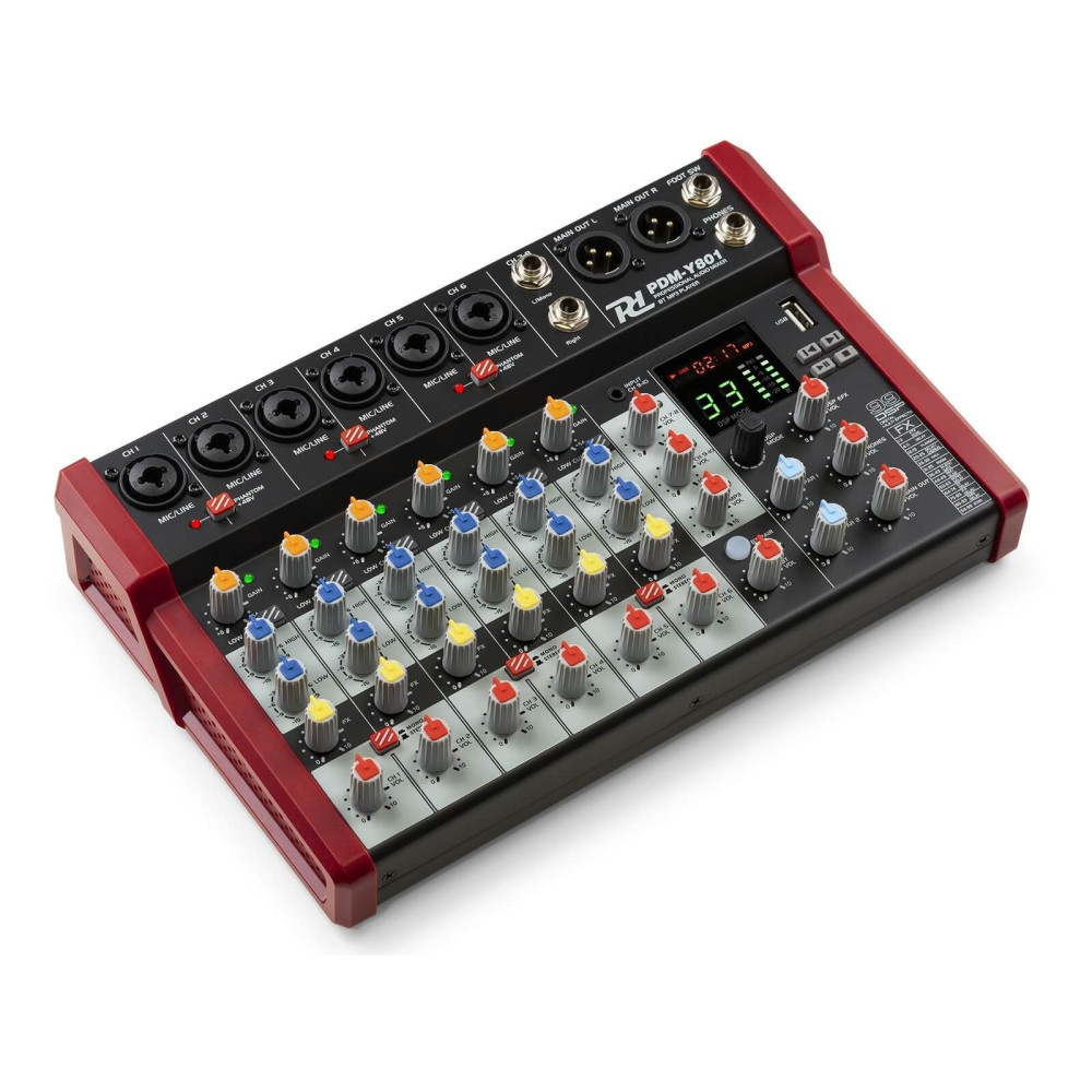 Power Dynamics PDM-Y801 8 csatornás stúdió/zenekari keverő, Bluetooth, MP3