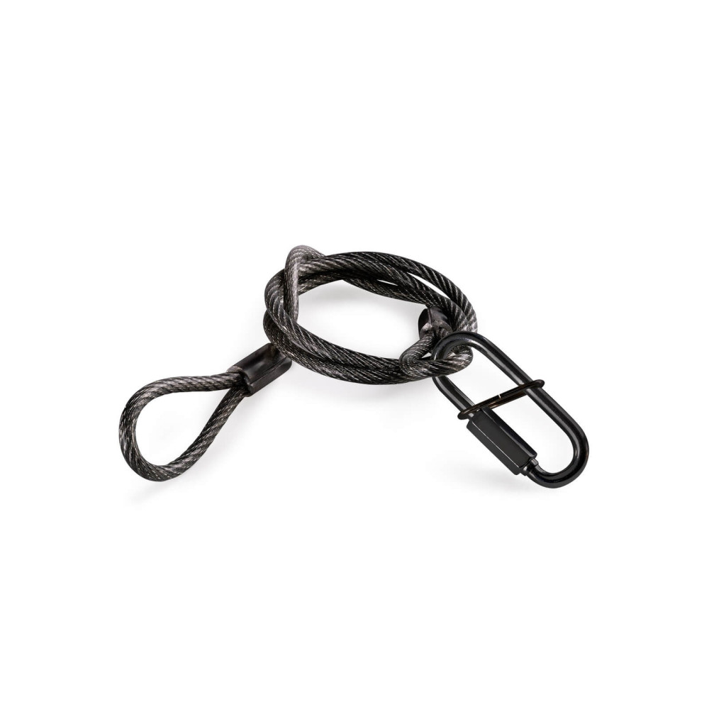 BeamZ SAF65B karabineres biztonsági kábel, fekete 95 cm x 5 mm - 65 kg
