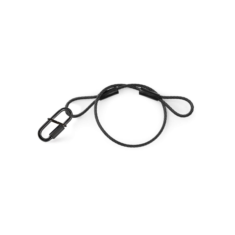 BeamZ SAF35 karabineres biztonsági kábel, fekete 35 cm x 3 mm - 30 kg
