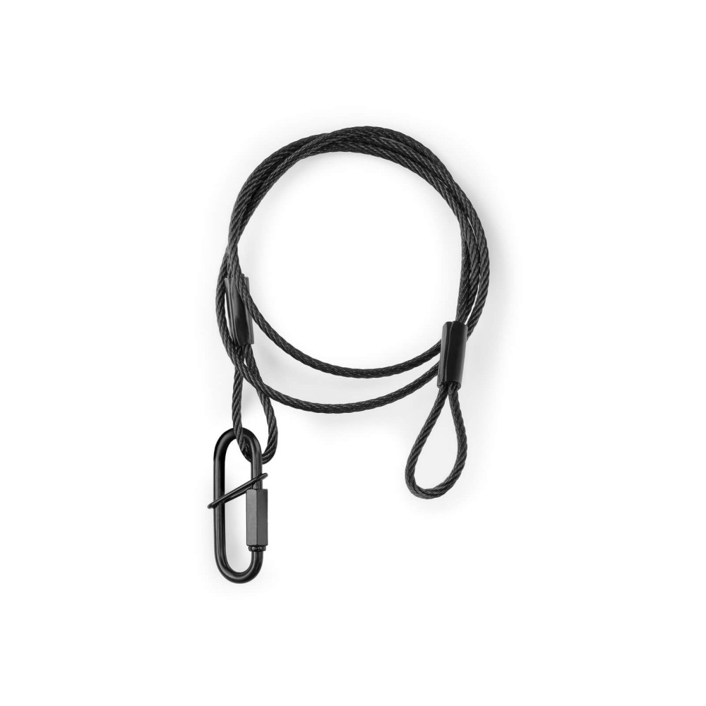 BeamZ SAF75 karabineres biztonsági kábel, fekete 75 cm x 3 mm - 30 kg