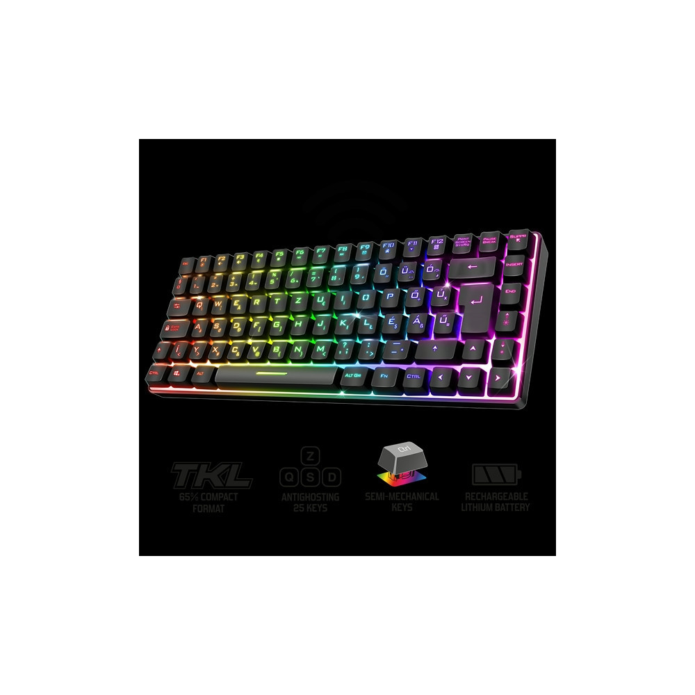 KEY-Spirit of Gamer ELITE K70 Világító Gamer Magyar Wireless billentyűzet