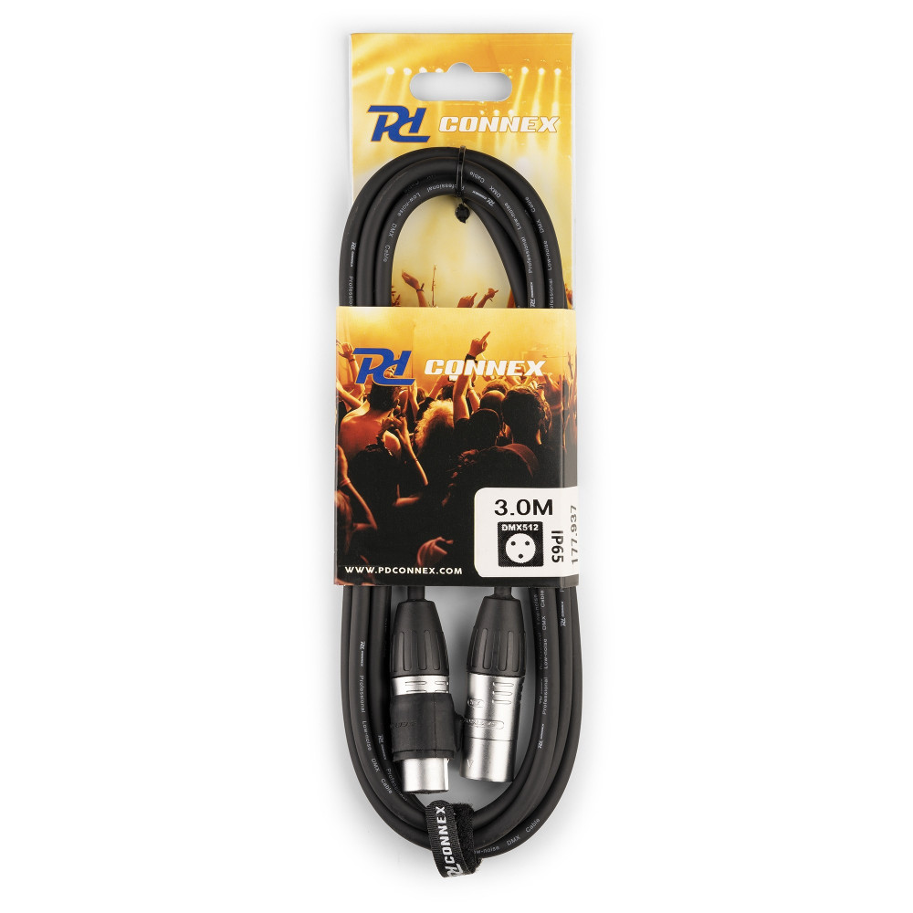 PD Connex CX104-3 IP65 VÍZÁLLÓ DMX / XLR 3Pin Jelkábel (XLR mama - XLR papa) - (3 m)