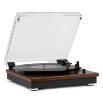 Audizio RP112D Retro lemezjátszó Bluetooth hangszórókkal - SÖTÉT FA