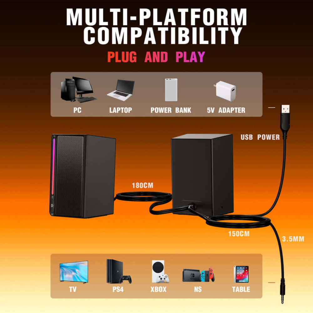 Fifine AmpliGame A20 Aktív hangfal pár 2.0 [3,5 mm Jack]