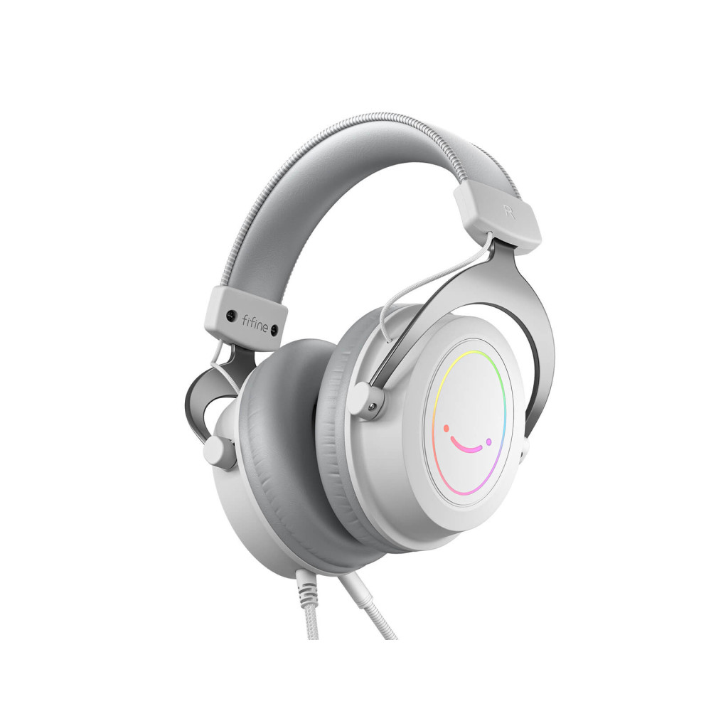 Fifine H3W Stúdió/gamer fejhallgató + mikrofon [3,5 mm Jack / USB-A](fehér)