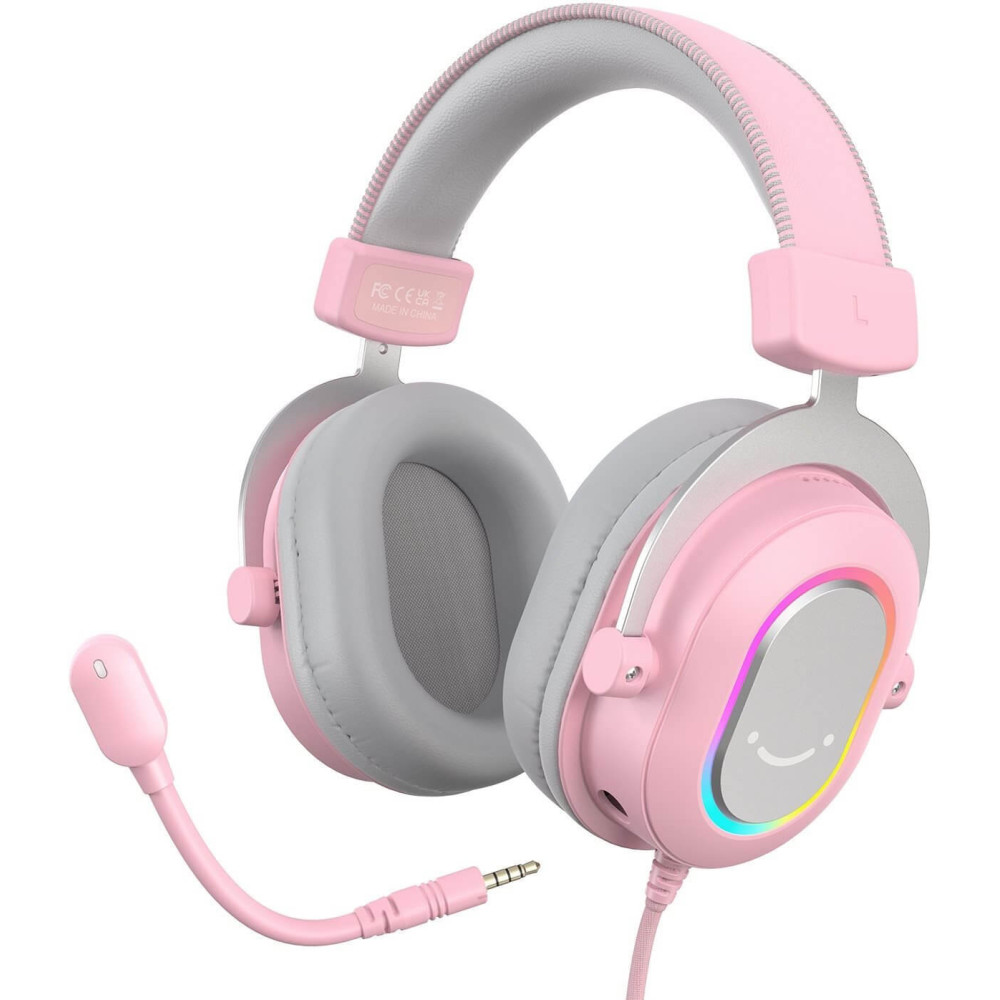 Fifine H6P Professzionális stúdió/gamer fejhallgató + mikrofon [USB-A](rózsaszín)
