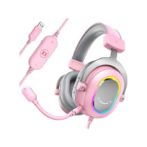 Fifine H6P Professzionális stúdió/gamer fejhallgató + mikrofon [USB-A](rózsaszín)