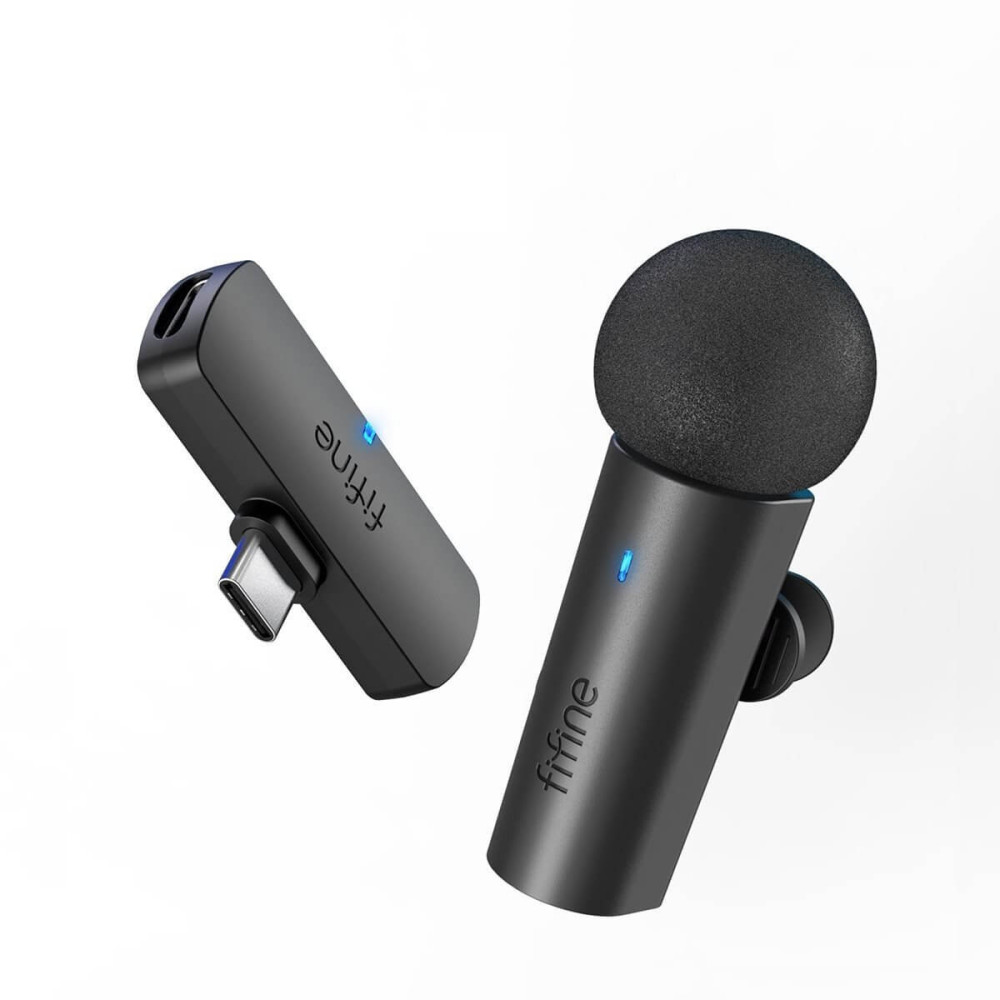 Fifine M6 Vezeték nélküli csíptetős mikrofon szett (15m hatótáv) [USB-C]