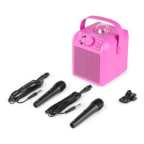 Fenton KAR55P Karaoke hangfal, LED Jellyball, rózsaszín, 50W