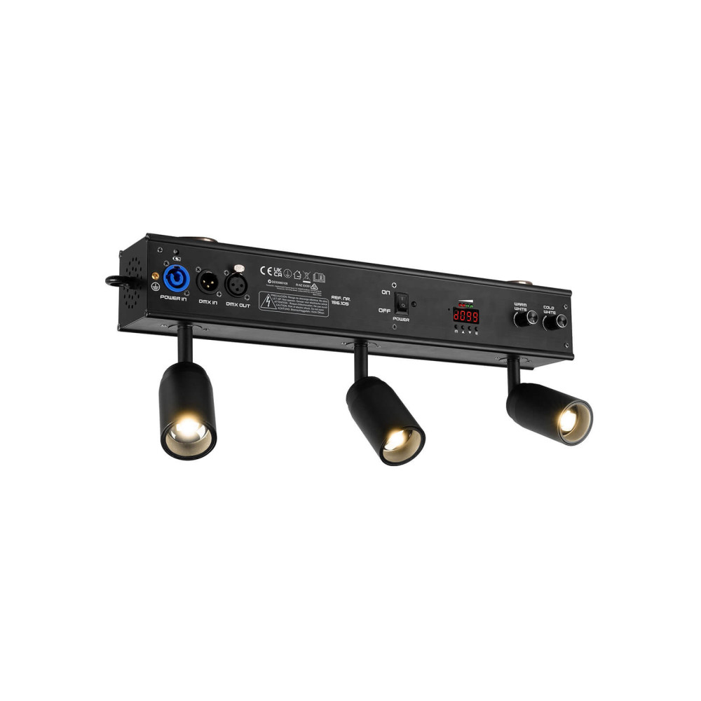 BeamZ EZYBar3 3x10W Színpadi COB Meleg/Hideg fehér LED Reflektor, DMX