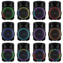 Fenton FT15LED MK2 (15") 800W akkumulátoros hordozható hangfal (1x mik + MP3 + Bluetooth)