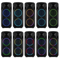 Fenton FT212LED (12") 1400W akkumulátoros hordozható hangfal (2x mik + MP3 + Bluetooth)