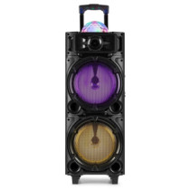 Fenton LIVE290 Karaoke szett kereken, USB,SD,Bluetooth, RGB led, 2 mikrofon, 2x8"