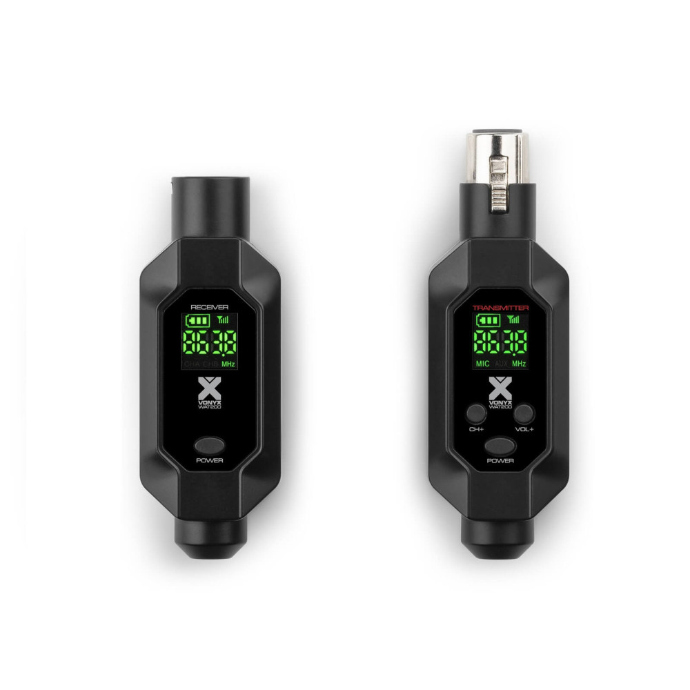 Vonyx WAT200 UHF vezeték nélküli rendszer, ADÓ és VEVŐ - XLR csatlakozás