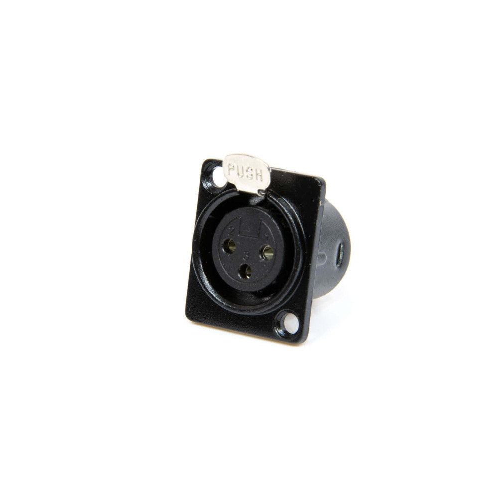 Thunder XLR-563 XLR mama beépíthető aljzat, D ház, fekete (2,5 x 3 cm)