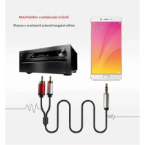Thunder AU005-15 sztereo jelkábel (3,5 mm Jack - 2x RCA) - (1,5 m)