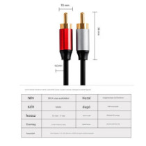 Thunder AU004-15 sztereo jelkábel (2x RCA - 2x RCA) - (1,5 m)