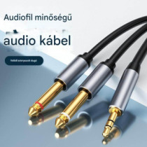 Thunder AU002-15 sztereo jelkábel (3,5 mm Jack - 2x 6,3 mm Jack) - (1,5 m)