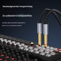 Thunder AU002-15 sztereo jelkábel (3,5 mm Jack - 2x 6,3 mm Jack) - (1,5 m)