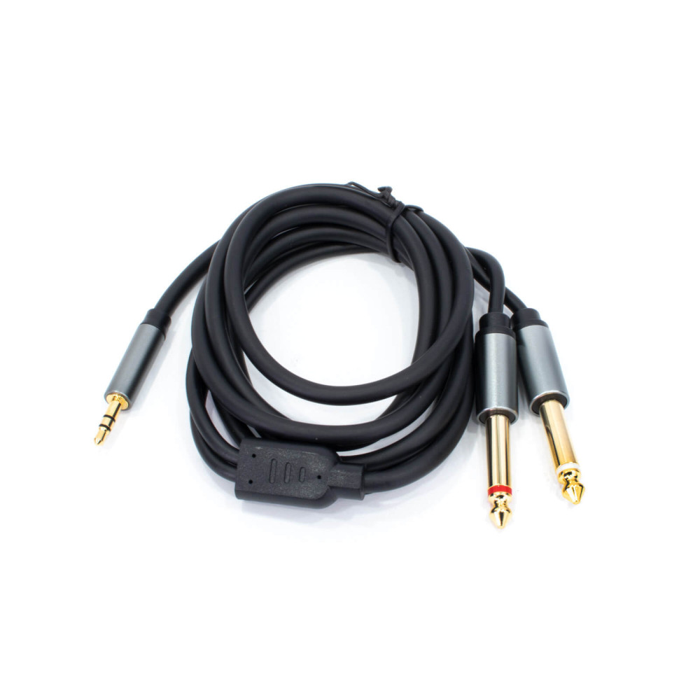 Thunder AU002-15 sztereo jelkábel (3,5 mm Jack - 2x 6,3 mm Jack) - (1,5 m)