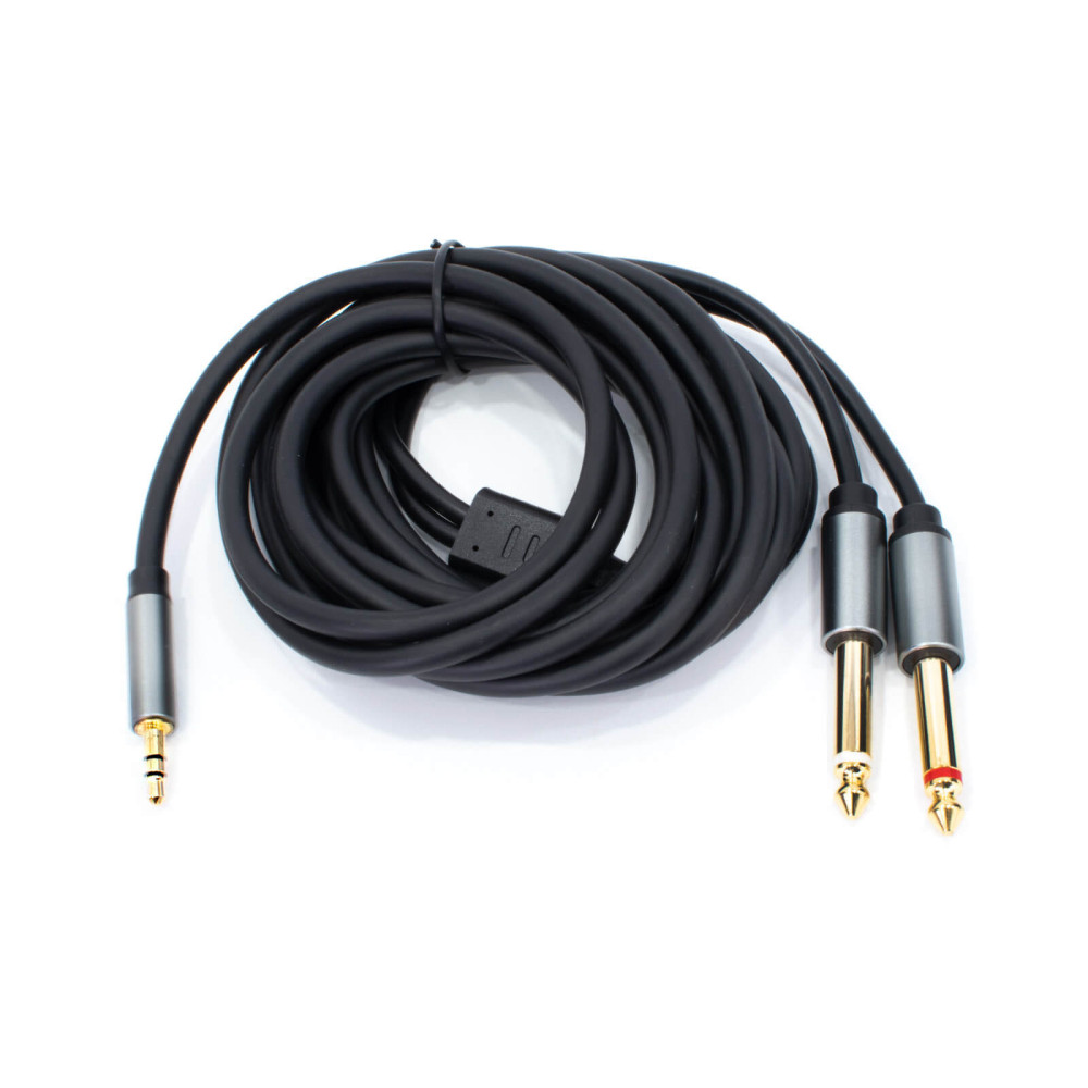 Thunder AU002-30 sztereo jelkábel (3,5 mm Jack - 2x 6,3 mm Jack) - (3 m)