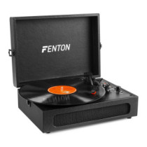 Fenton RP118B Bakelit lemezjátszó bőrönd kialakításban, beépített hangszóróval (Bluetooth) - Fekete