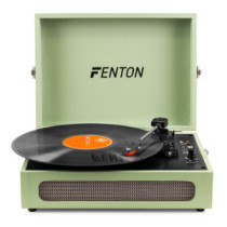 Fenton RP118C Bakelit lemezjátszó bőrönd kialakításban, beépített hangszóróval (Bluetooth) - Zöld