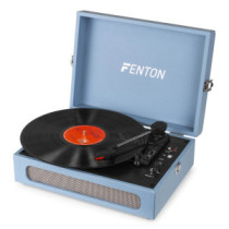 Fenton RP118E Bakelit lemezjátszó bőrönd kialakításban, beépített hangszóróval (Bluetooth) - Kék