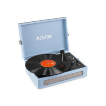 Fenton RP118E Bakelit lemezjátszó bőrönd kialakításban, beépített hangszóróval (Bluetooth) - Kék