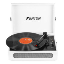 Fenton RP118F Bakelit lemezjátszó bőrönd kialakításban, beépített hangszóróval (Bluetooth) - Fehér
