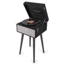 Audizio Fremont Bakelit lemezjátszó (Bluetooth/USB/RCA), retró állvány - Fekete