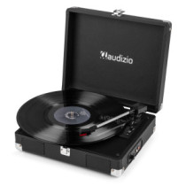 Audizio RP111BK - Bakelit lemezjátszó bőrönd kialakításban - Fekete
