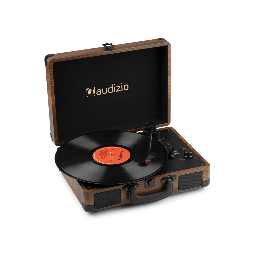 Audizio RP116W - Bakelit lemezjátszó bőrönd kialakításban - Bluetooth - Fa