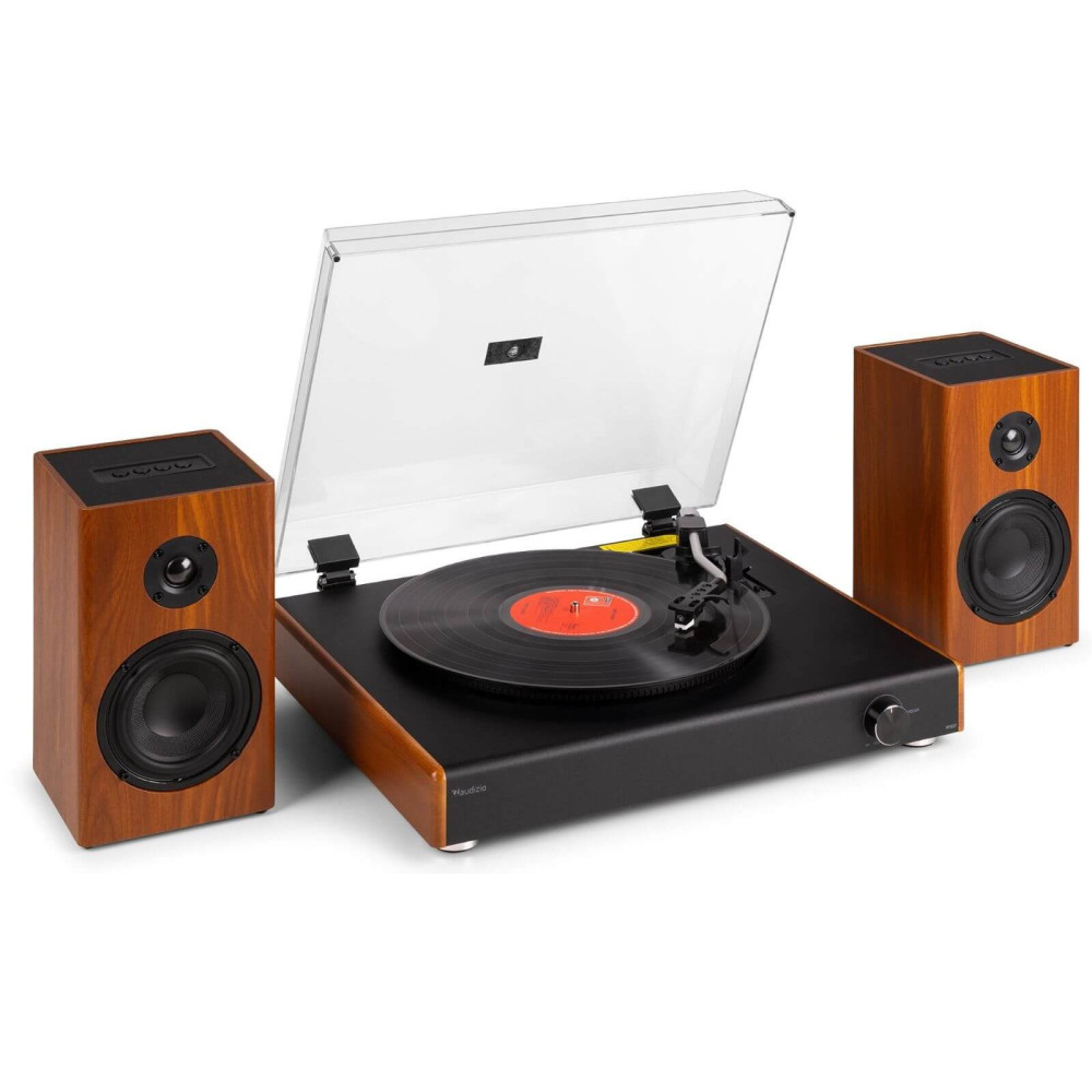 Audizio RP337BB Bakelit lemezjátszó szett + 2 db hangfal, Bluetooth - Fa