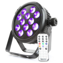 BeamZ BT300 FlatPAR RGBAW-UV (12x10W) DMX Quad LED reflektor (Multicolor) + IR távirányító
