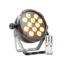 BeamZ BT300 FlatPAR RGBAW-UV (12x10W) DMX Quad LED reflektor (Multicolor) + IR távirányító