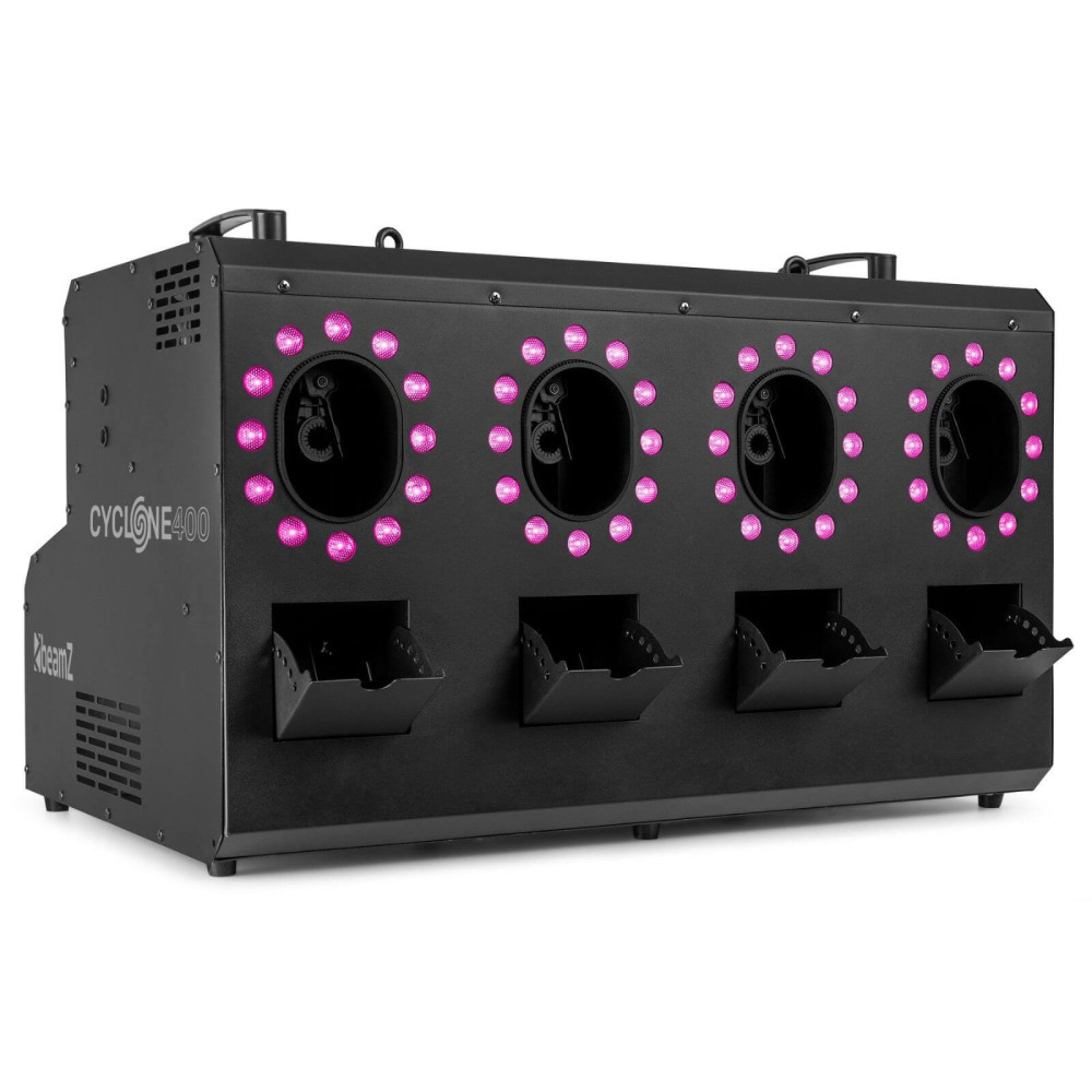 BeamZ Cyclone400 füst és buborékgép beépített RGB leddel