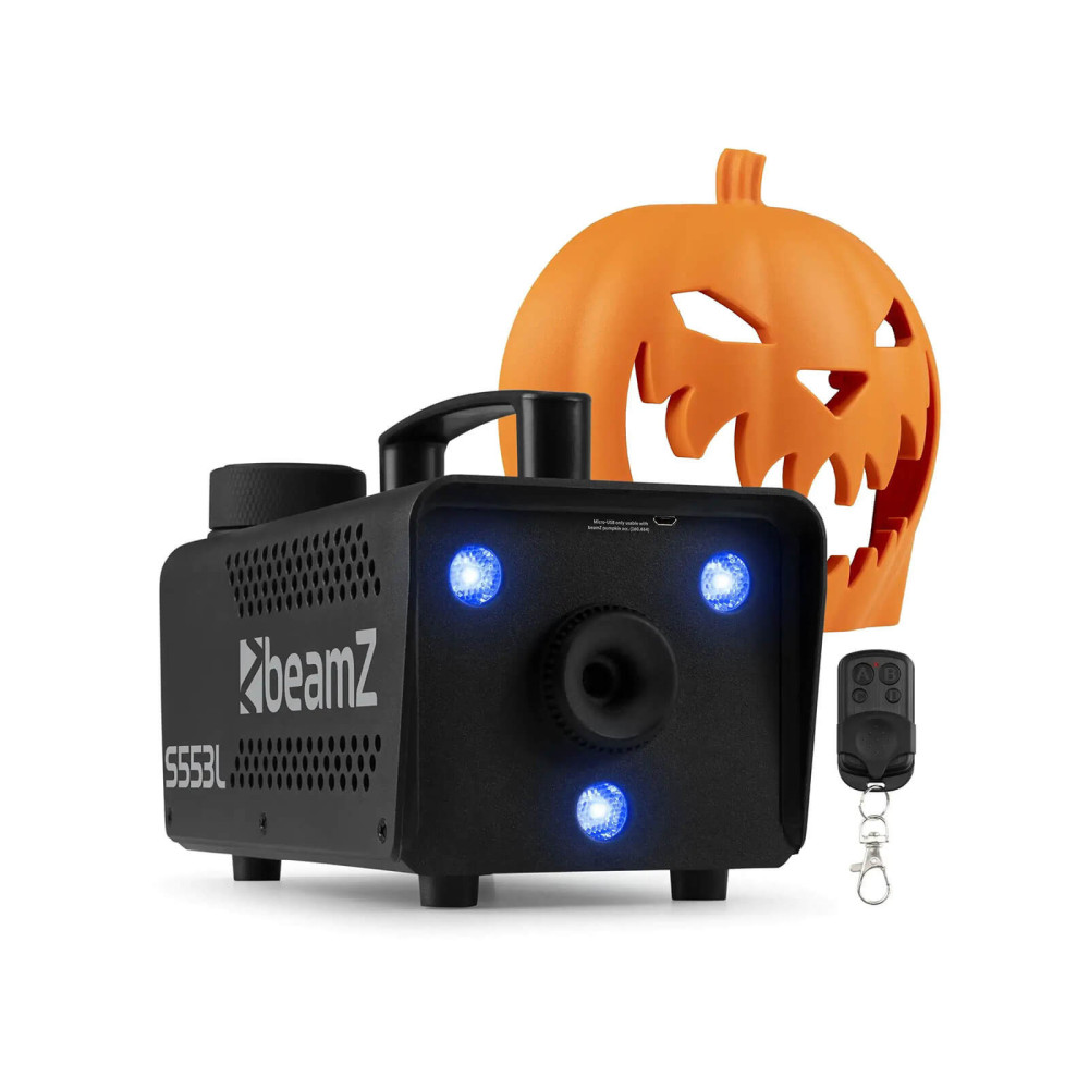 BeamZ S553L füstgép, 3 LED lámpa, RGB + Halloweeni díszítés