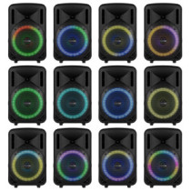Fenton FT08LED MK2 (8") 300W akkumulátoros hordozható hangfal (1x mik + MP3 + Bluetooth)
