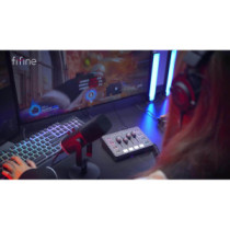 Fifine AmpliSound SC3 Külső hangkártya, audió interfész, keverő + EFFEKT (fekete)