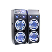 ReVoLuTioN DPX-210-LED 2x800W (2x 10") aktív karaoke hangfal (FM + MP3 + Bluetooth)