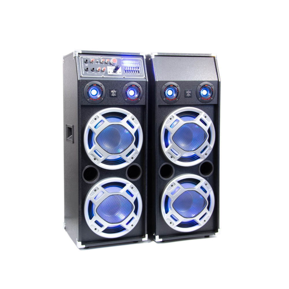 ReVoLuTioN DPX-210-LED 2x800W (2x 10") aktív karaoke hangfal (FM + MP3 + Bluetooth)