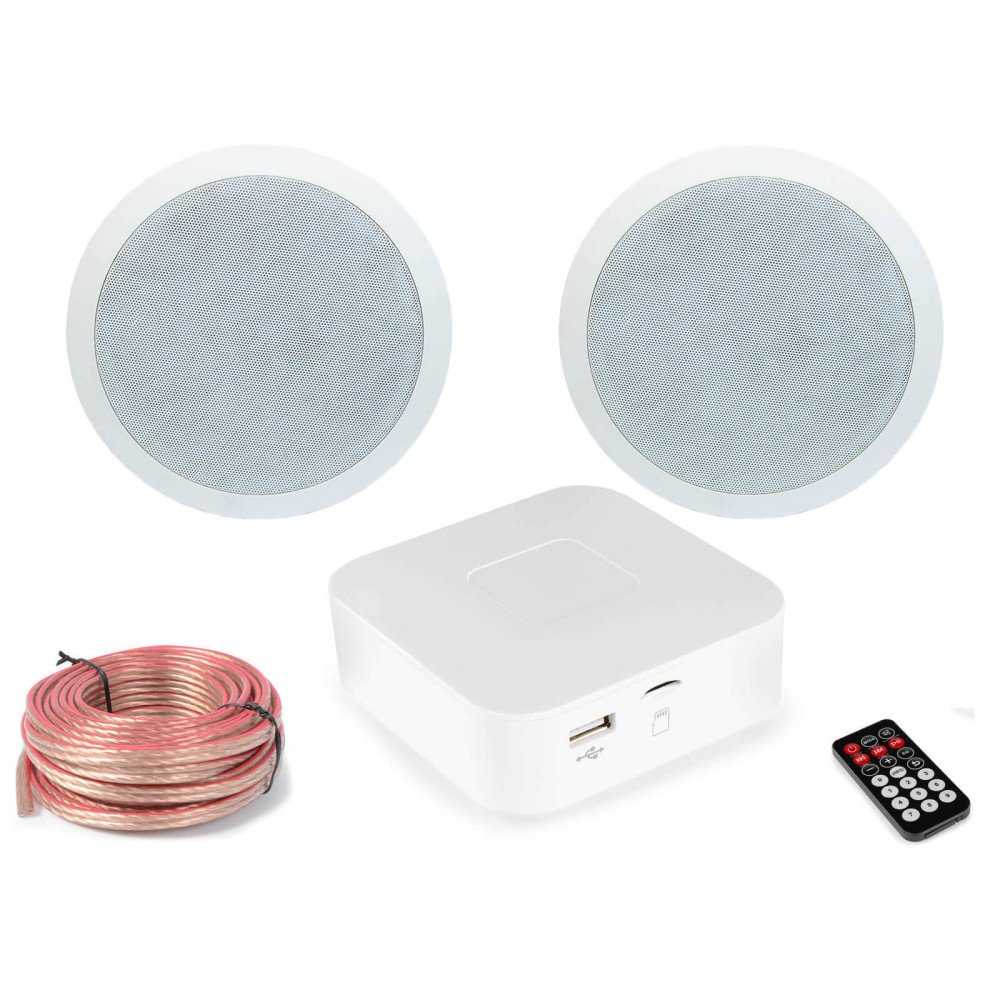 Power Dynamics BT20SET beépíthető sztereó hangfal szett, USB/SD/BT + TÁVIRÁNYÍTÓ, 2x60W