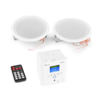 Power Dynamics BTW30SET Falba építhető zenerendszer, 2x15W fali hangszóró, Bluetooth, USB
