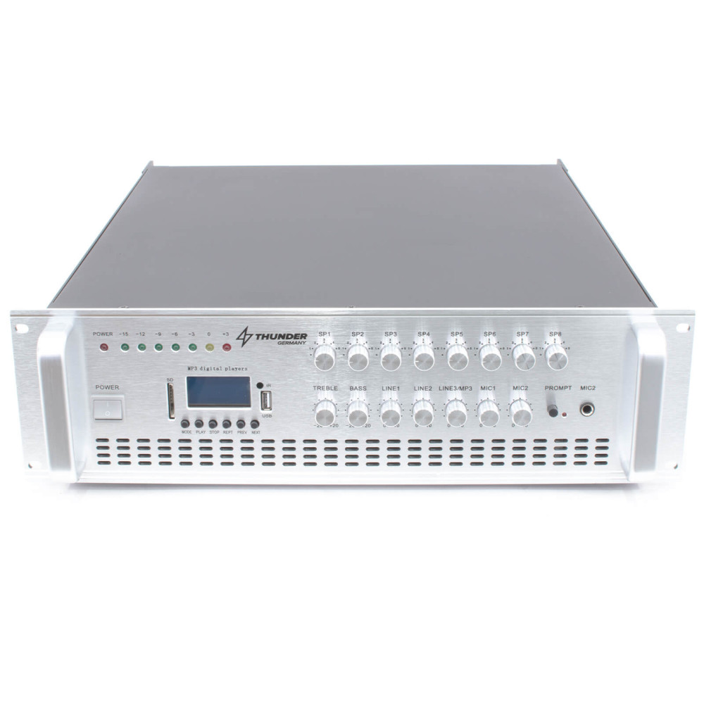 Thunder BSX1000 5 csatornás / 8 zónás 100V ERŐSÍTŐ (1000W) + Bluetooth + FM