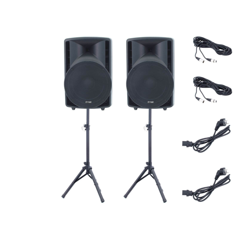 Thunder EUROLIVE B215D-C 550/1100W aktív hangfalszett + 2x ÁLLVÁNY (DSP + Bluetooth)