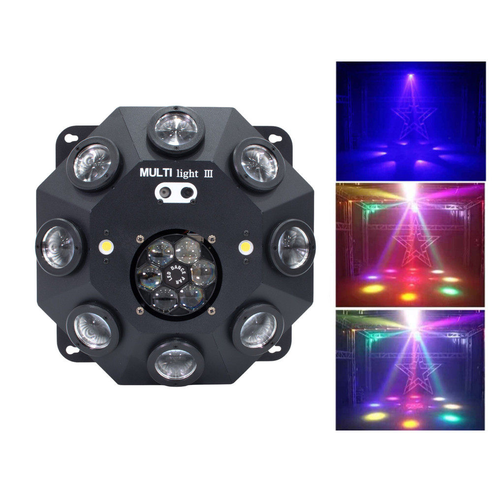 Thunder MX-820 RGB Bee-eye multi fényeffekt +Stroboszkóp +Lézer, (140W) +DMX