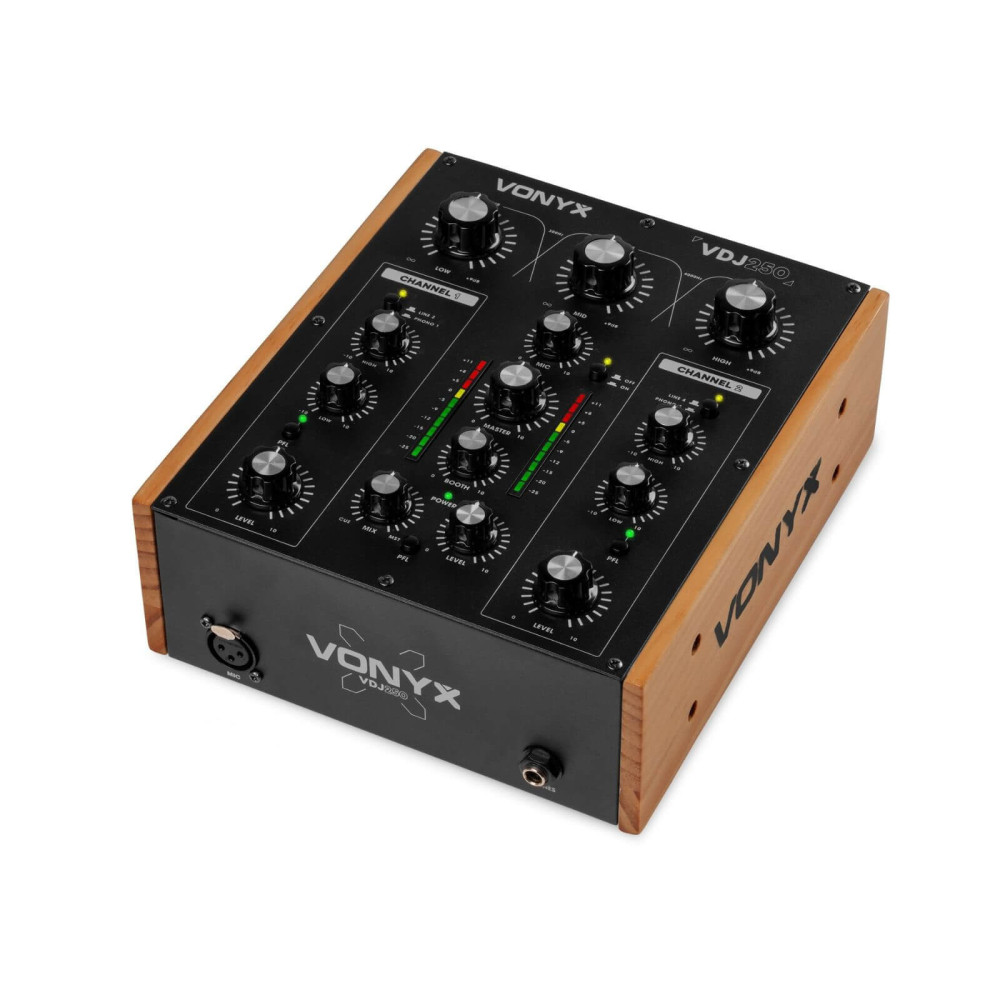Vonyx VDJ250 2 csatornás DJ keverő, Rotary Mixer